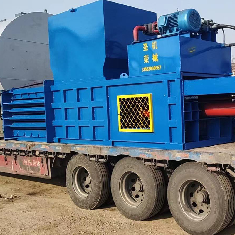 120吨卧式废纸打包机编织袋塑料瓶废纸箱易拉罐卧式液压打包机