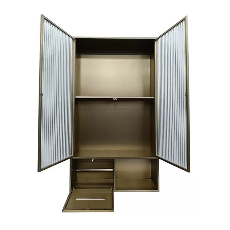 不锈钢壁龛嵌入式浴室置物架带玻璃门卫生间遮挡金属隔板成品定制