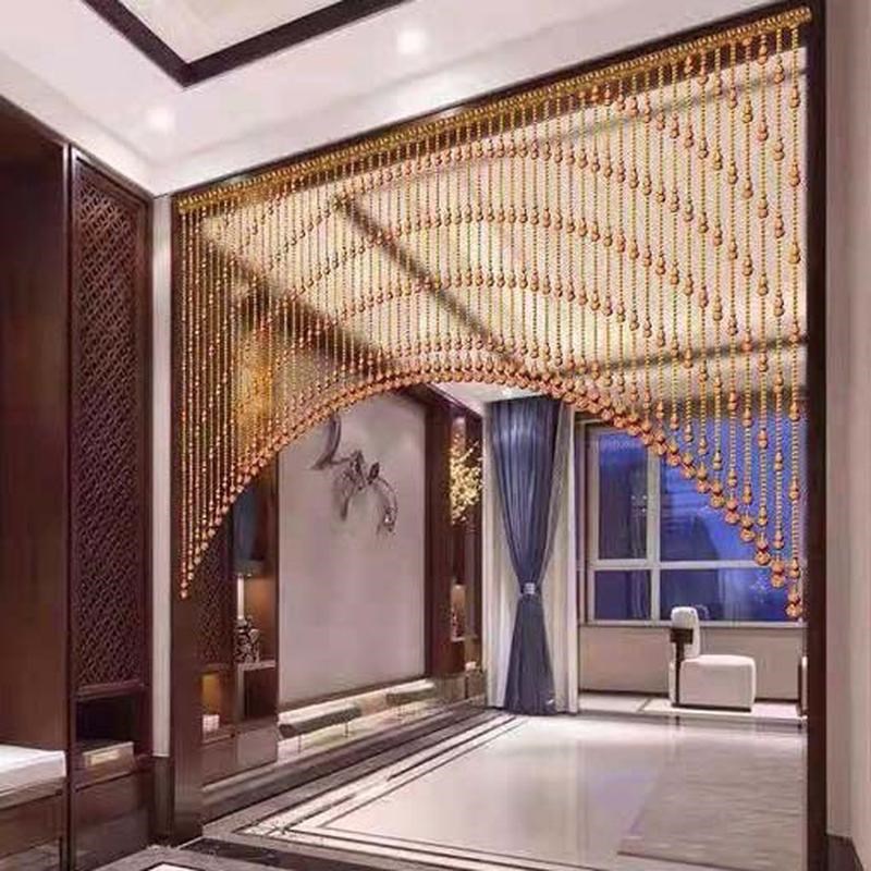 桃木葫芦珠帘珠子门帘r家用隔断帘卫生间卧室客厅(厂家发货)