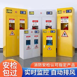 气瓶柜安全柜全钢防爆乙炔氢气氮气煤气罐实验室储存双瓶钢瓶柜子