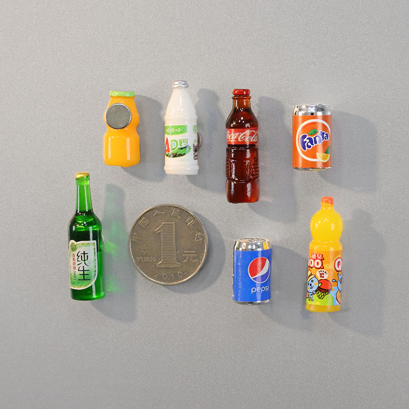 迷你小酒瓶磁性冰箱贴3D立体饮料瓶磁铁装饰可爱仿真啤酒瓶吸铁石