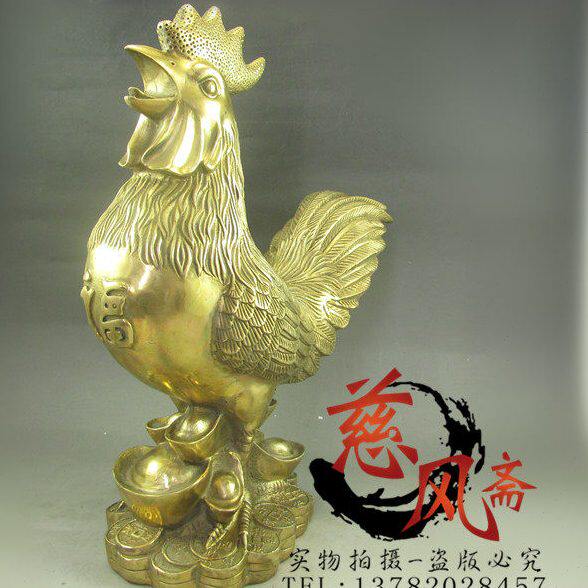 纯铜鸡福字鸡摆件金鸡铜元宝公鸡 家居工艺品摆设
