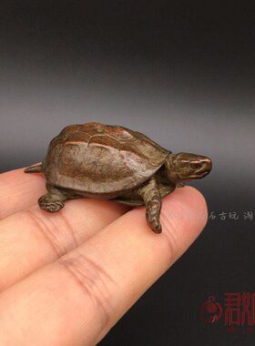 仿古包浆铜乌龟小摆件龟长寿龟小陆龟小乌龟铜龟茶宠手把件