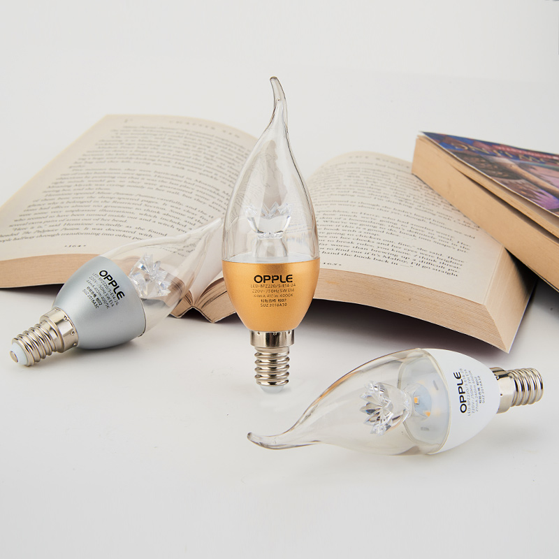欧普led灯泡E27大小螺口蜡烛尖泡节能灯泡e14球泡灯超亮单灯光源