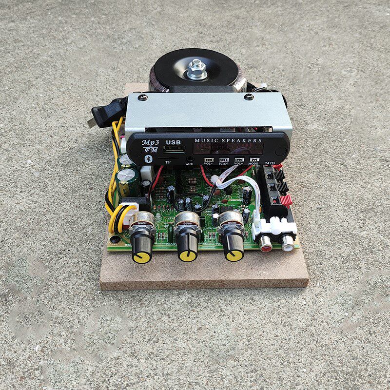 改装蓝牙USB大电容版DIY音响功放板大功率环牛功放加风扇200W220V