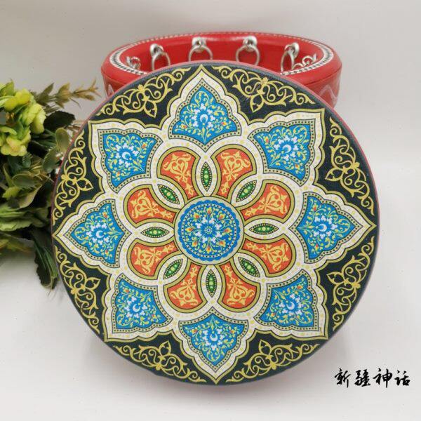 新疆乐器民族手鼓牛皮手工制作彩绘演出舞蹈道具家居餐厅酒店装饰