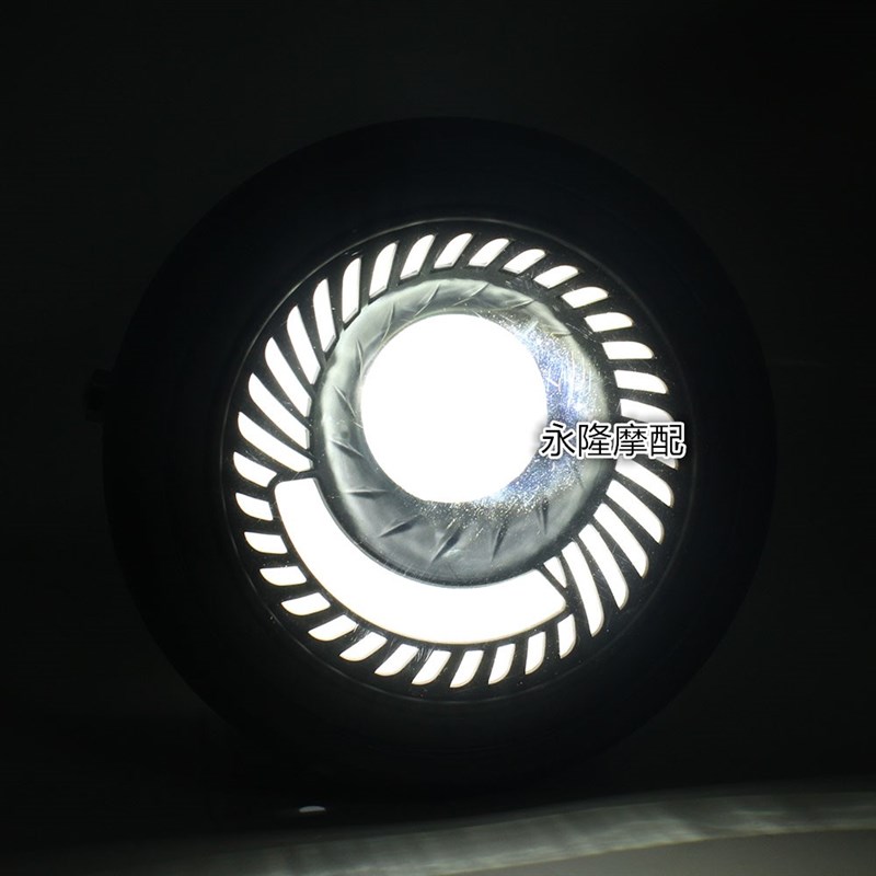 摩托车LED前大灯摩托车改装复古前大灯GN天使眼头灯 LED金属大灯