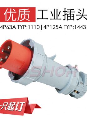 JOSHOR索开电气 TYP:1443 4芯125A工业插头IP67防水插头插座400V