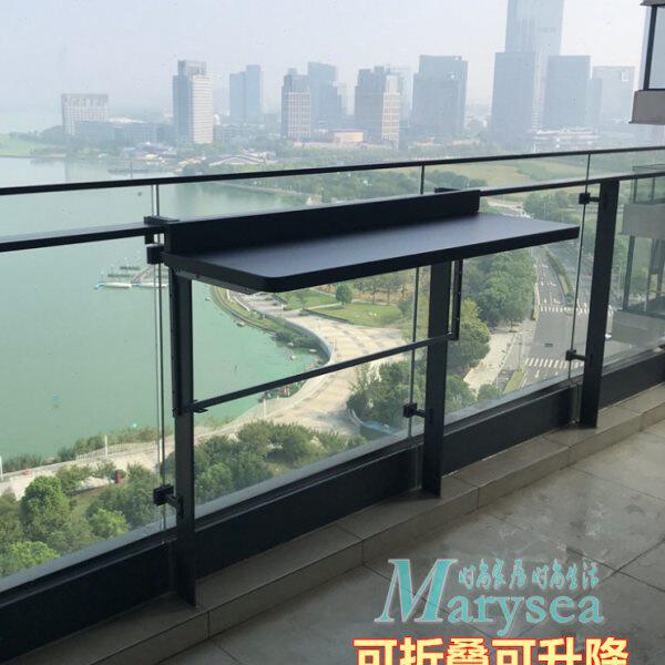 阳台栏杆挂桌折叠桌休闲桌子阳台靠窗桌护栏悬挂桌可折叠吧台桌