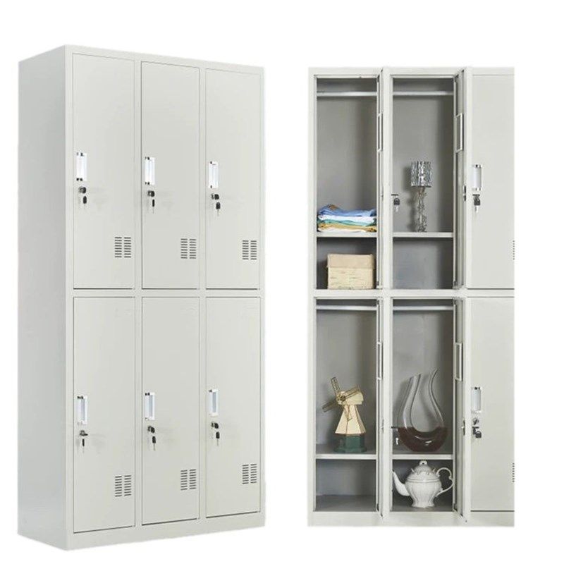 钢制带锁员工宿舍换衣柜健身房存包柜办公文件柜多门存放资料柜