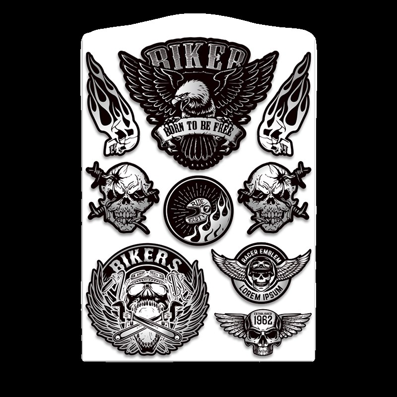 适用哈雷摩托车贴纸复古头盔贴花油箱改装拉花划痕防水骷髅装饰贴