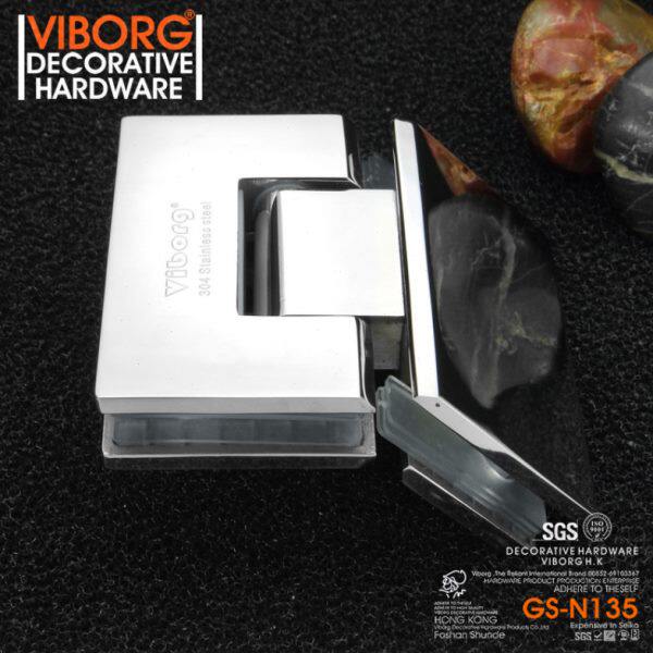 香港域堡304不锈钢浴室夹淋浴房铰链135度无框玻璃门合页折页配件