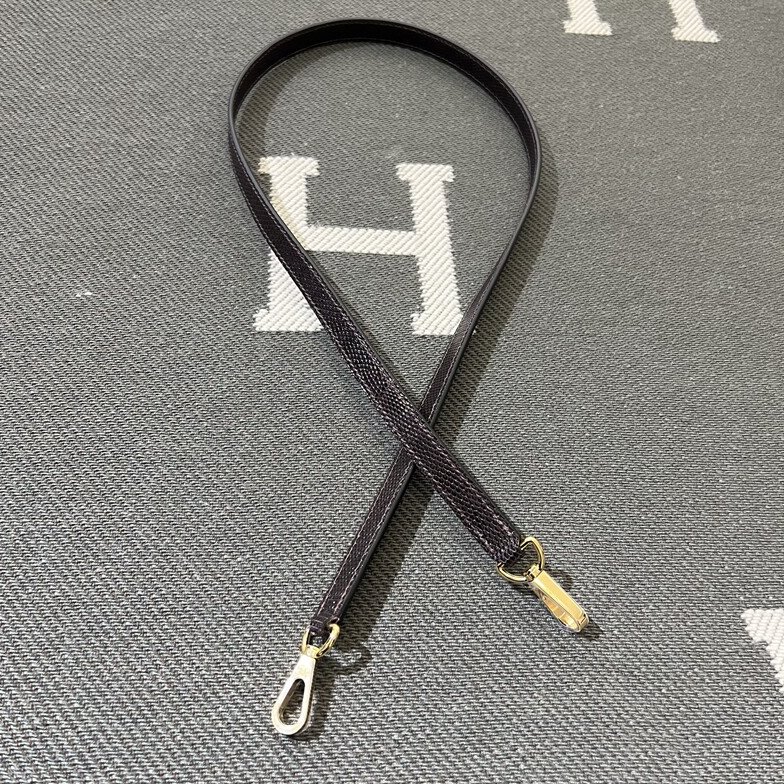 H乌木色蜥蜴皮进口皮全手缝真皮肩带定制包带h进口正五金扣件