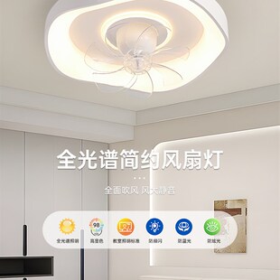 卧室吸顶风扇灯2025新款 v新型家用客厅餐厅儿童房间摇头吊扇灯一