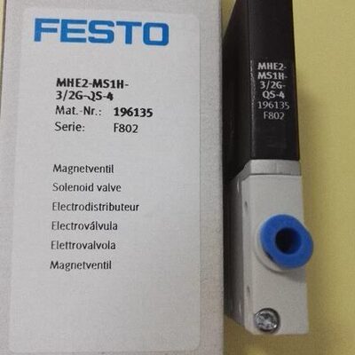 全新原装德国进口FESTO电磁阀MHE2-MS1H-3/2G-QS-4 196135现货