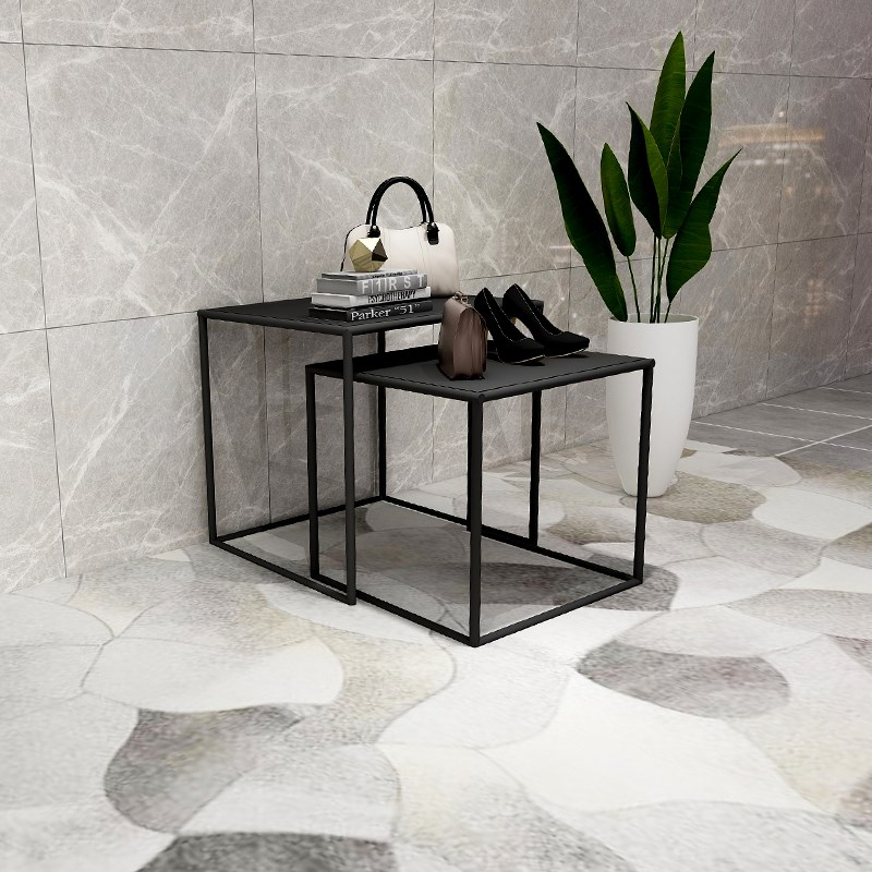 服装店展示架子高低桌商场铁艺中岛架置物货架简易鞋子包包流水台