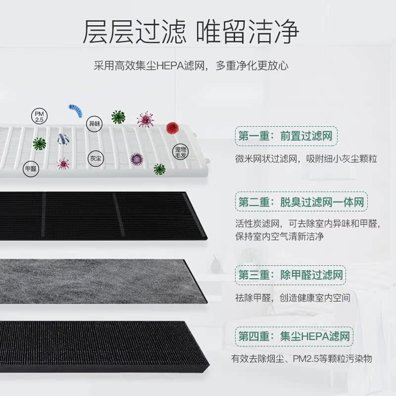 【政府补贴15%】夏普空气净化器家用无雾加湿杀菌除甲醛异味WB6