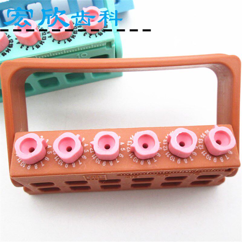 牙科6孔计数器根管锉架测量架塑料记忆扩大针架车针架消毒盒材料