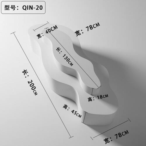 陈列架流水台烤漆桌子哑光曲线奶油风展厅白色中岛展示台中间摆放