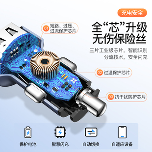 车载快速闪充电器汽车上快充多功能点火转换接口24v大货车充插头