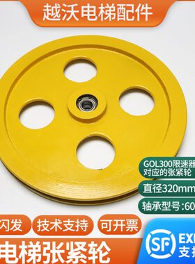 适用蒂森电梯底坑张紧轮/限速器涨紧装置涨紧轮GOL300限速器轮