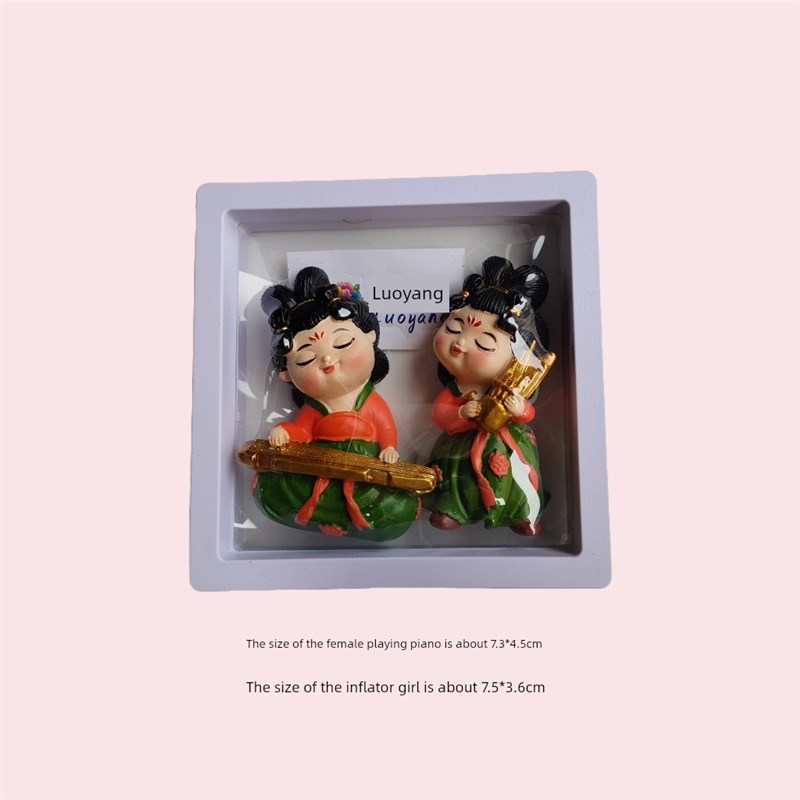 流行唐朝女士2025纪念品冰箱磁铁古风娃娃冰箱磁铁旅游西安洛阳磁