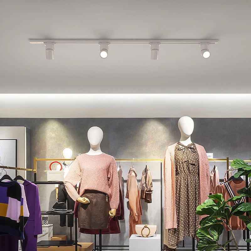 明装轨道灯LED射灯家用客厅无主灯照明店铺商用防眩晕导轨天花板