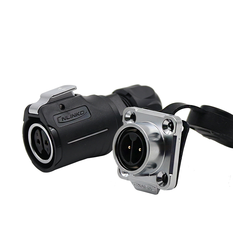 凌科航空插头插座LP16-2-3-4-5-7-8-9芯LED金属内牙母头公座反装