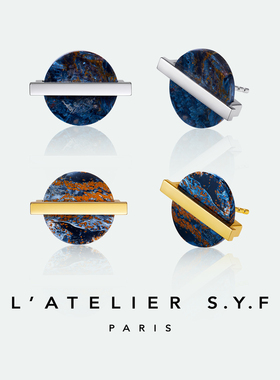 L’ATELIER S.Y.F彼得石耳钉女款轻奢小众精致天然石原创生日礼物