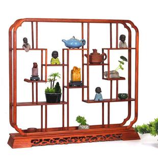3Y实木中式 博古架小多宝阁茶壶摆架古玩架简约现代客厅摆件置物架
