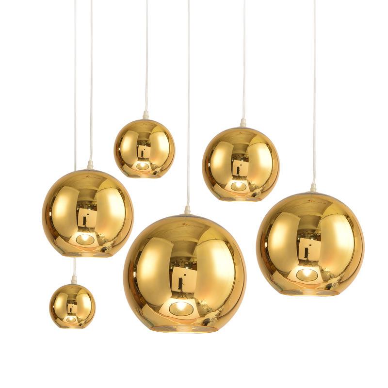 后现代简约电镀金色玻璃吊灯个性餐厅吧台服装店网咖客厅led吊灯