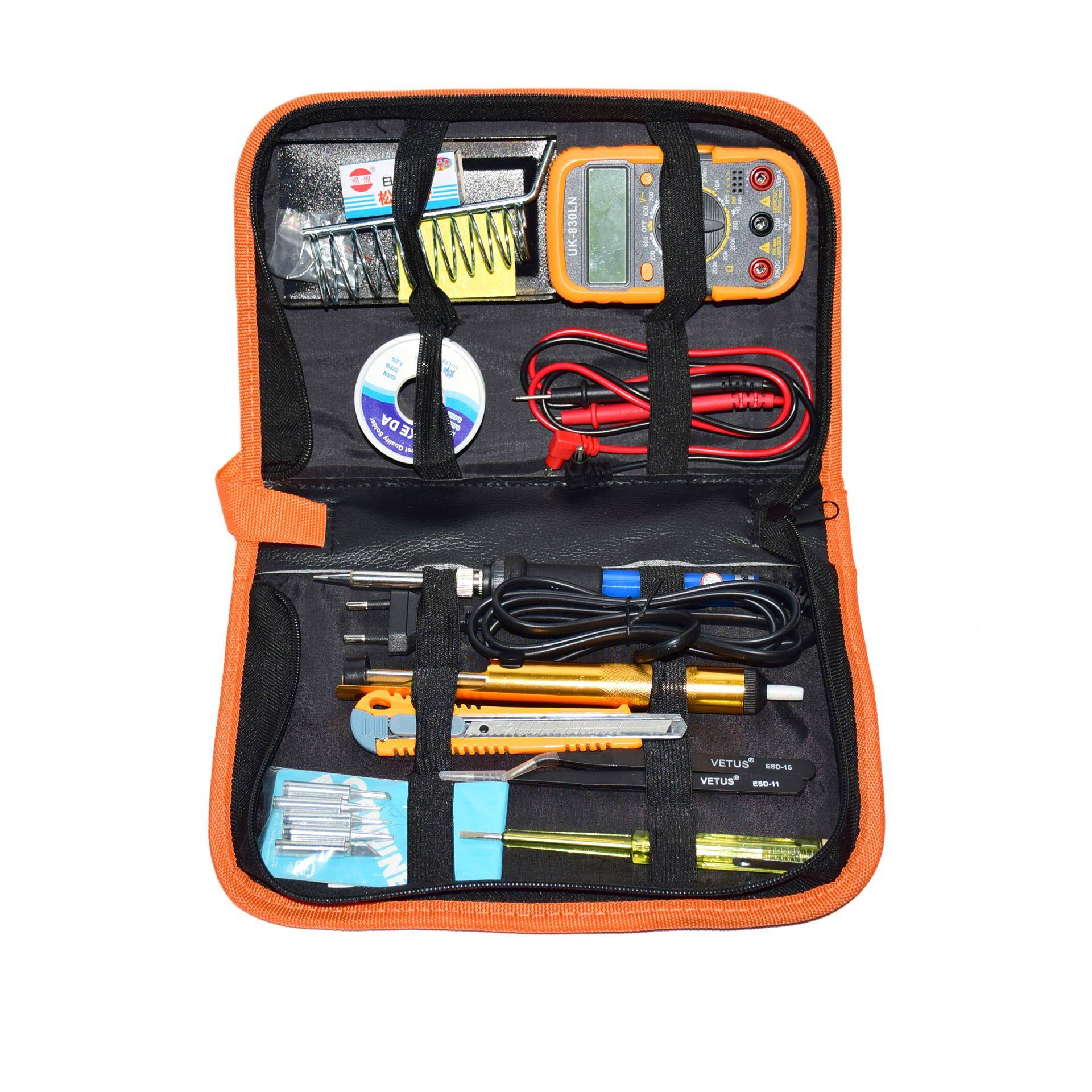 110V/220V电烙铁万用表套件烙铁工具包套装60W汉崎恒温电烙铁可调