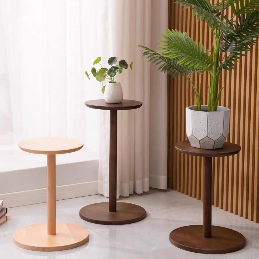 北欧简约花架榉木单盆置物架落地式花几创意绿植阳台客厅花盆架子