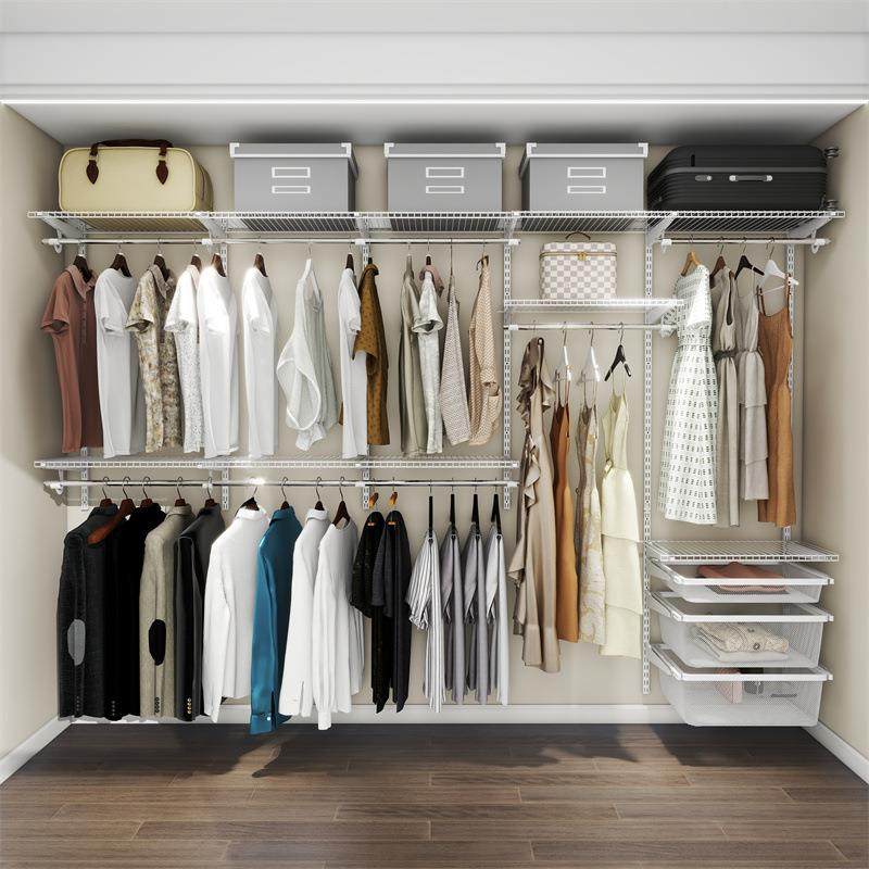 巧精灵主卧3米宽大衣柜成品钢架结构开放式金属衣帽间钢架衣柜