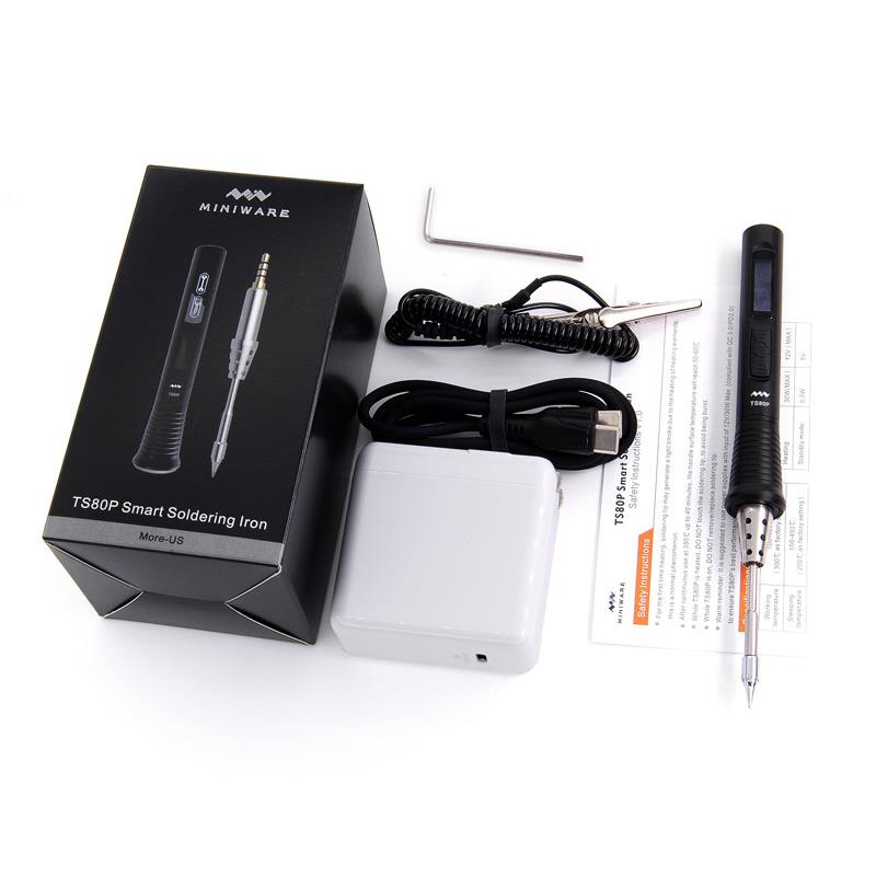 TS80P智能电烙铁9V12VQC3.0PD2.0供电便携快热OLED显示开源