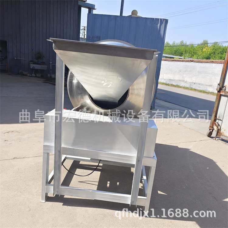 不锈钢蟹黄蚕豆滚筒拌料机 燕麦片水果干混合搅拌机