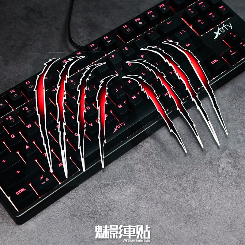 魅影车贴 汽车车身 爪痕贴花汽车摩托车反光贴水贴纸小牛九号