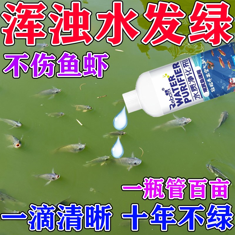 一滴清澈见底】鱼塘净水剂池塘变清鱼塘消毒净水药养鱼药