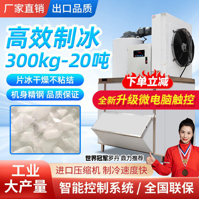 商用片冰机300公斤海鲜自助餐鱼鳞片制冰机超市冰片机冷藏鳞片机