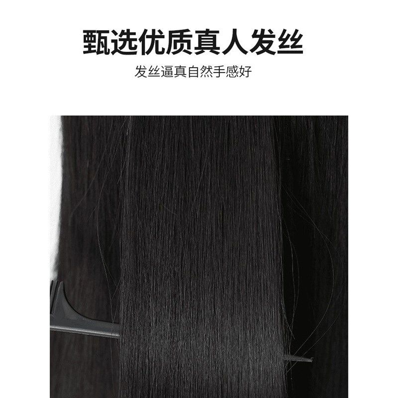 假发男短发毛寸全真发无痕隐形假发片男士可粘可卡轻薄头顶补发片