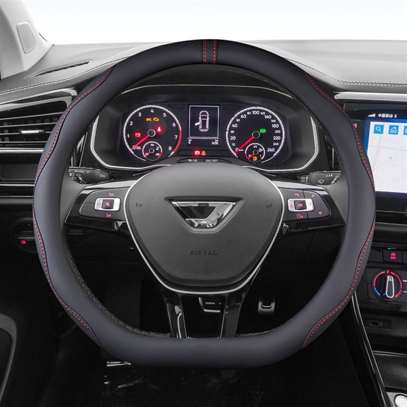 一汽大众捷达VA3 VS5 VS7汽车方向盘套四季通用柔软皮吸汗D形把套