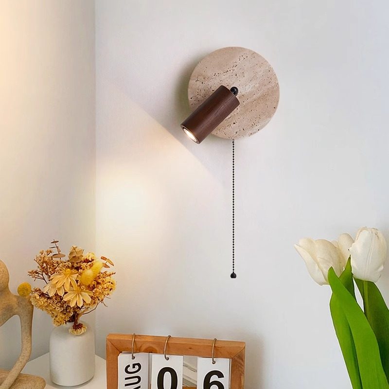 2024新款卧室壁灯中古风书房墙壁带开关可旋转主卧房间床头阅读灯