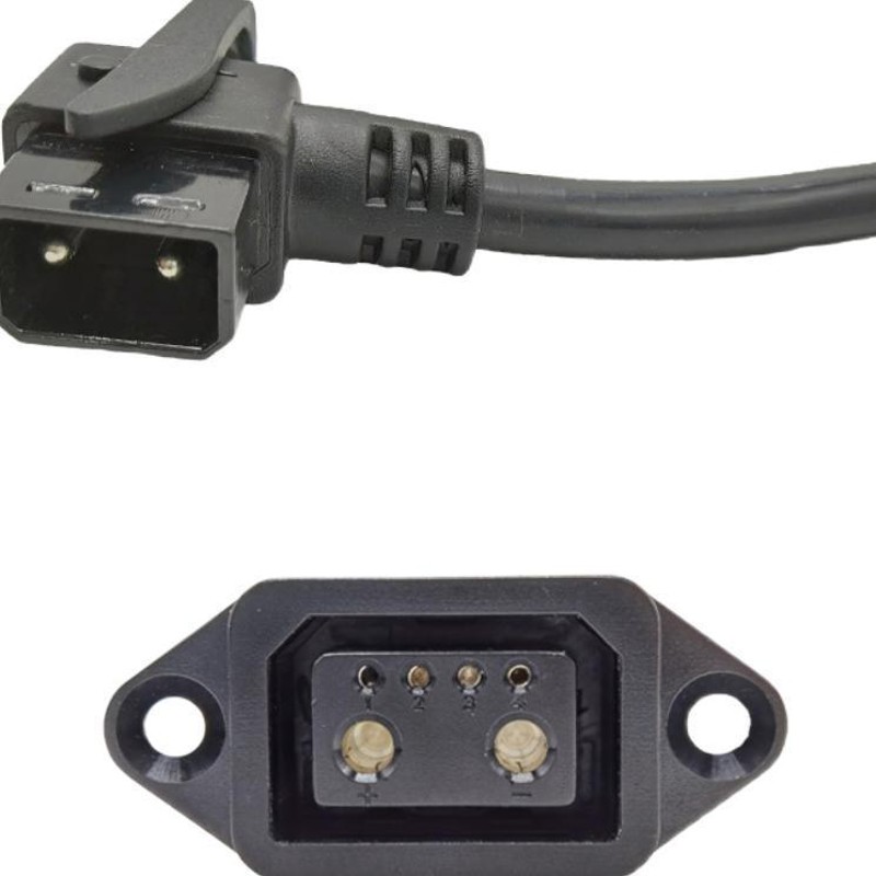 爱玛小牛电动车天能星恒锂电池2+4充电口插头电源线 充电器转接头