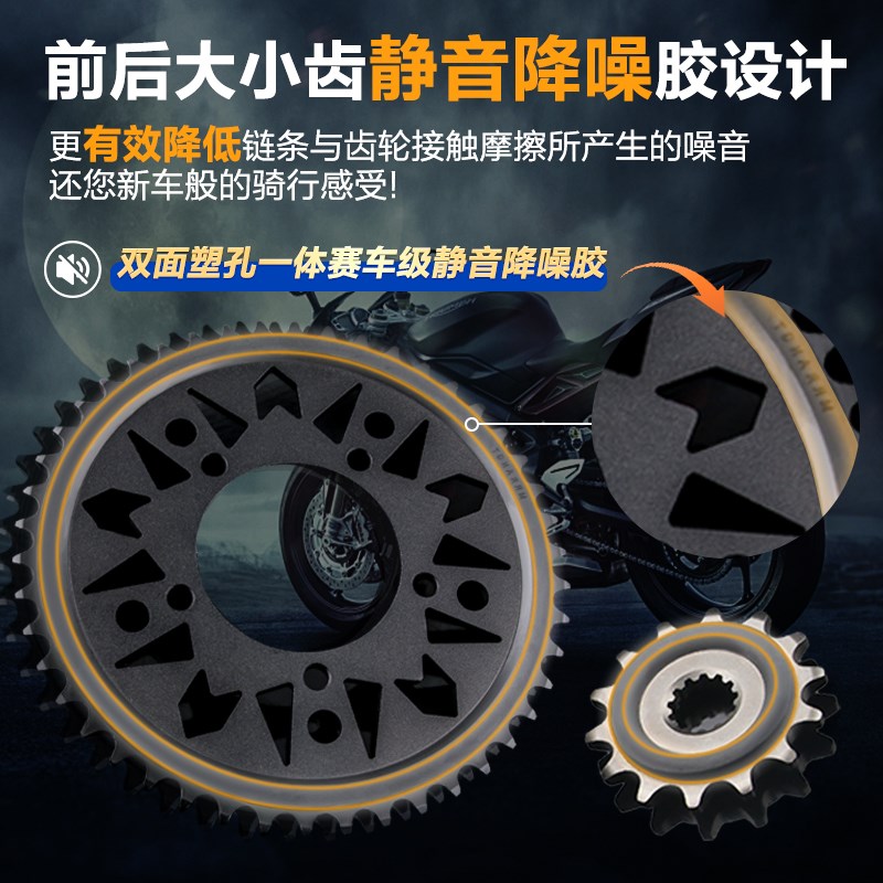 适用铃木GSX250R DL250 GW250F/S静音油封链条三件套大小牙盘齿轮