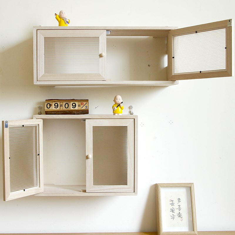 路由器wifi实木免打孔挂墙置物架收纳盒壁挂插排机顶盒遮挡装饰箱