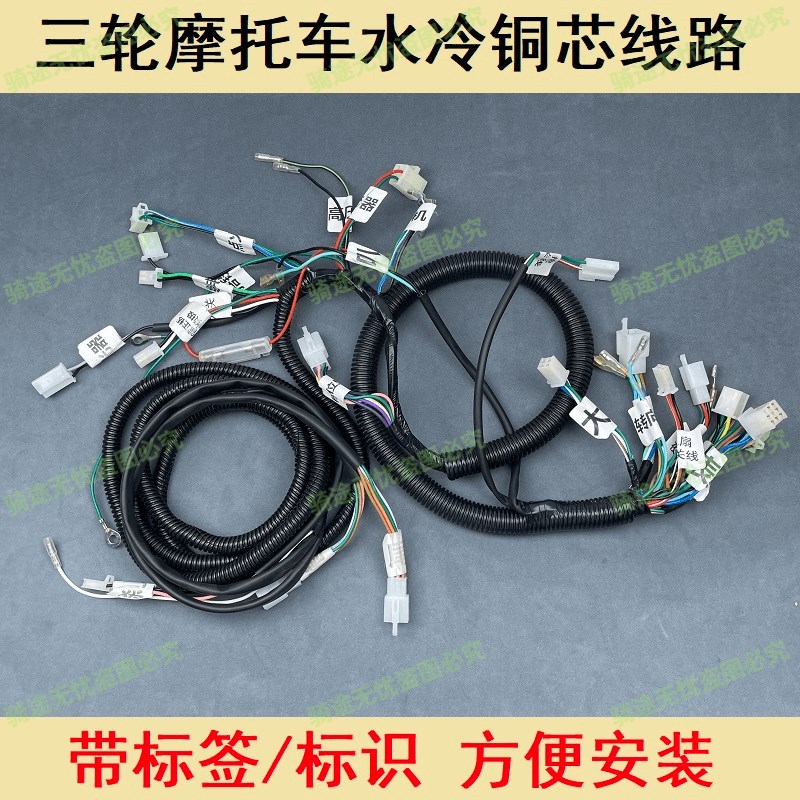 燃油三轮车全车大线汽油摩托车125/150/200水冷整套大线电器仪表