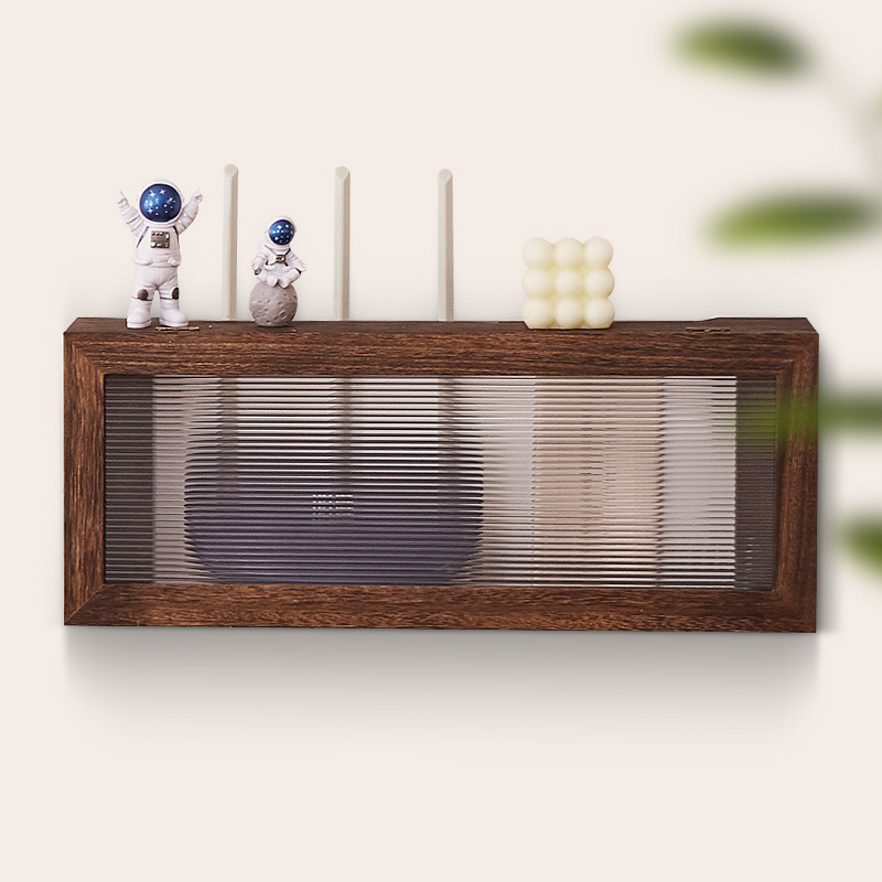 电线收纳盒接线板排插座遮挡盒集线盒壁挂wifi路由器机顶盒置物架