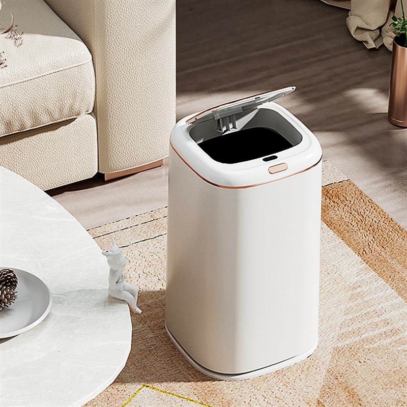 大容量轻奢智能感应垃圾桶家用厨房客厅带内桶防水免接触商场大码