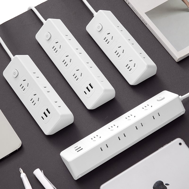 45家用办公品质牛插座面板多C孔插位插头转换器插板带线插排插