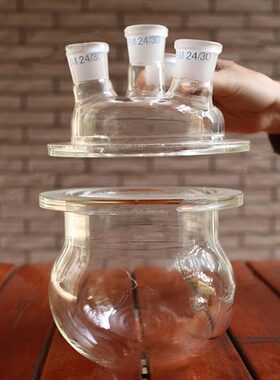 定制/201L玻璃三5L3L料开口/四厚可器实验02LL10反应50口L50带盖L